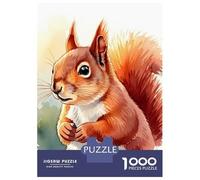 Jigsaw Puzzles for Teenagers 1000 Watercolor Squirrel Portrait Adult Puzzles Hands-on Game Pattern Assembly Deal As Gifts for The Whole Family 70x50cm/1000pcs