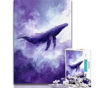 Jigsaw Puzzles for Teenagers 1000 Watercolor Whale 1000 Pieces for Teenagers,Interesting Stress Reduction Parent-child Interaction 38x26cm
