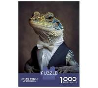 Jigsaw Puzzles for Teenagers 1000 Well Dressed Lizard Teenager Puzzles Relax Games Pattern Assembly Deal As Gifts for The Whole Family 70x50cm/1000pcs
