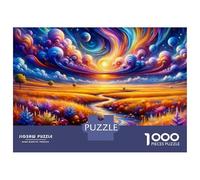 Jigsaw Puzzles for Teenagers 1000 Whimsical Sunset Landscape Adult Puzzles Hands-on Game Pattern Assembly Deal As Gifts for The Whole Family 70x50cm/1000pcs