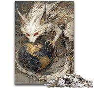 Jigsaw Puzzles for Teenagers 1000 White Fox And Earth 1000 Pieces for Teenagers,Challenging Game Gifts for Is Ideal As A Gift for The Whole Family (50x75cm)
