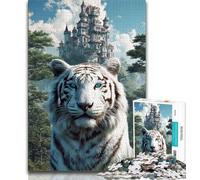 Jigsaw Puzzles for Teenagers 1000 White Tiger Teenager Jigsaw,Educational Stress Relief Toy Gifts for Friends And Family (size 38x26cm)