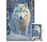 Jigsaw Puzzles for Teenagers 1000 White Wolf Staycation Kill Time Hands-on Game Secret Santa Gifts (size 38x26cm)