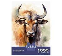 Jigsaw Puzzles for Teenagers 1000 Wildebeest Watercolor Adult Puzzles Hands-on Game Pattern Assembly Deal As Gifts for The Whole Family 52x38cm/1000pcs