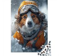 Jigsaw Puzzles for Teenagers 1000 Winter Dog Goggles Adult Puzzles Hands-on Game Pattern Assembly Deal As Gifts for The Whole Family 38x26cm/1000pcs
