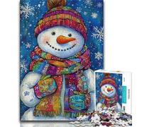 Jigsaw Puzzles for Teenagers 1000 Winter Snowman 1000 Pieces for Teenagers,Interesting Stress Reduction Parent-child Interaction 38x26cm