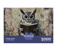 Jigsaw Puzzles for Teenagers 1000 Wise Owl Reading A Book Adult Jigsaw Puzzle Relax Games Difficult Challenge Unique Birthday And Gifts 70x50cm/1000pcs