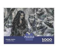 Jigsaw Puzzles for Teenagers 1000 Witch with Wolves Art Print Jigsaw Fun Games Perfect Decoration Deal As Gifts for The Whole Family 70x50cm/1000pcs