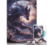 Jigsaw Puzzles for Teenagers 1000 Wolf Cherry Blossom Adult Jigsaw,Challenging Family Activity Games DIY Toy for Home Wall Decor Gifts (size 75x50cm)