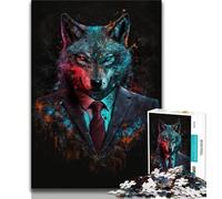 Jigsaw Puzzles for Teenagers 1000 Wolf in A Suit Teenager Puzzles,Challenging Game for Is Ideal As A Gift for The Whole Family 26x38cm