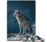 Jigsaw Puzzles for Teenagers 1000 Wolf in The Snow, Educational Games Home Decoration Suitable for Desktop Decoration 26X38CM