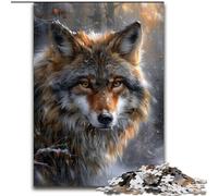 Jigsaw Puzzles for Teenagers 1000 Wolf in The Snow, Suitable for People Aged 14 And Above Educational Games Secret Santa Gifts (Size 50x75cm)