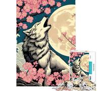 Jigsaw Puzzles for Teenagers 1000 Wolf Moon Cherry Blossoms Jigsaw Puzzle 1000 Toy Wall Decor A Work of Art Christmas Birthday Gifts (38x52cm)