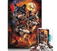 Jigsaw Puzzles for Teenagers 1000 Wolf Pack Adult Jigsaw,for Educational Game Challenge Toy Unique Home Decor And Gifts (size 75x50cm)