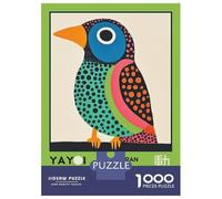 Jigsaw Puzzles for Teenagers 1000 Yayoi Kusama Bird Retro Exhibition Poster Jigsaws for Adults DIY Toys Analysis And Logic Help The Brain Exercise 52x38cm/1000pcs