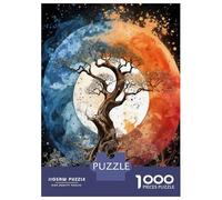 Jigsaw Puzzles for Teenagers 1000 Yin Yang Tree Art Print Jigsaw for Adults Family Games Pattern Assembly Help The Brain Exercise 70x50cm/1000pcs