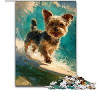 Jigsaw Puzzles for Teenagers 1000 Yorkshire Terrier Surfing, Elephant Toy Intellectual Game Birthday Present, Gifts, Wall Art for Ages 14+ (Size 50x75cm)
