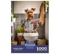 Jigsaw Puzzles for Teenagers 1000 Yorkshire Terrier Toilet Puzzles for Adults Hands-on Game Stress Reliever Help The Brain Exercise 52x38cm/1000pcs