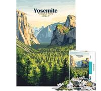 Jigsaw Puzzles for Teenagers 1000 Yosemite National Park Poster Challenging To Complete A Work of Art Anti-Stress Toys Suitable for Ages 14 And Up (50x75cm)