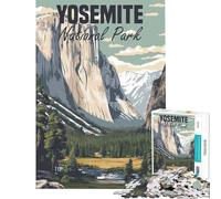 Jigsaw Puzzles for Teenagers 1000 Yosemite National Park Poster Challenging To Complete But Fun And Humorous Practical Game for 14+ Puzzle Game Offered (50x75cm)
