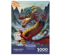 Jigsaw Puzzles for Teenagers 1000 Zhulong Coffee Dragon Puzzle for Adults Toy Wall Decor Stress Reliever Help The Brain Exercise 70x50cm/1000pcs
