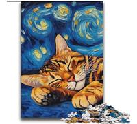 Jigsaw Puzzles for Teenagers 2000 Bengal Cat Night Sky Educational Games Home Decoration for Is Ideal As A Gift for The Whole Family 70x100cm