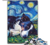 Jigsaw Puzzles for Teenagers 2000 Border Collie Night Sky Stress Reliever Staycation Kill Time Perfect Decoration for Age 14+ 70x100cm