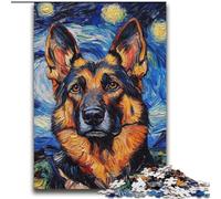 Jigsaw Puzzles for Teenagers 2000 German Shepherd Night Sky Stress Reliever Staycation Kill Time Perfect Decoration for Age 14+ 70x100cm