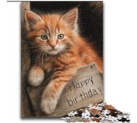 Jigsaw Puzzles for Teenagers 2000 Happy Birthday Cat for Age 14+ Brain Teaser Game Best Gift for Adults And Teenagers 70x100cm