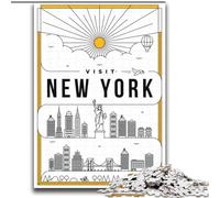 Jigsaw Puzzles for Teenagers 2000 Jigsaws New York City, Suitable for People Aged 14 And Above Educational Games Secret Santa Gifts 70x100cm