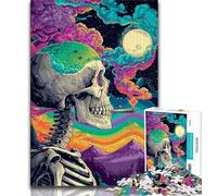 Jigsaw Puzzles for Teenagers 2000 Jigsaws Skull Rainbow Smoke,Challenging Game And Family Play Birthday Present,Gifts,Wall Art 70x100cm