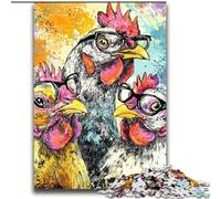 Jigsaw Puzzles for Teenagers 2000 Jigsaws Three Chickens Toy Intellectual Game for Home Decoration for Age 14 Years Up 70x100cm