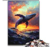 Jigsaw Puzzles for Teenagers 2000 Jigsaws Whales Jumping at Sunset Challenging Game And Family Play Secret Santa Gifts 70x100cm
