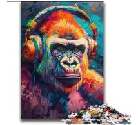 Jigsaw Puzzles for Teenagers 2000 Monkey with Headphones Educational Toys Unique Home Decor And Gifts for And Age 14 Years Up 70x100cm