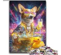 Jigsaw Puzzles for Teenagers 2000 Neon Corgi Educational Toys Unique Home Decor And Gifts for And Age 14 Years Up 70x100cm