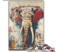 Jigsaw Puzzles for Teenagers 2000 Piece Basquiat-style Elephant Learning Educational Toys Family Games Educational Game for Birthday, Chrismas 70x100cm
