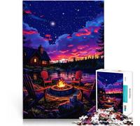 Jigsaw Puzzles for teenagers 2000 Piece Campfire Under the Stars Schwierig Schwer Wunschliste mit dem Weihnachtsmann70x100cm