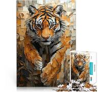 Jigsaw Puzzles for teenagers 2000 Piece Majestic Tiger in Dynamic Impasto Motion Schwierig Schwer Perfekte Dekoration70x100cm
