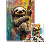 Jigsaw Puzzles for Teenagers 2000 Piece Puzzle Tree-climbing Sloth,Stress Reliever Difficult Challenge Every Piece Is Unique - Challenging Family Fun Game 70x100cm