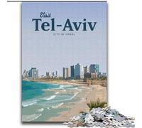 Jigsaw Puzzles for Teenagers 2000 Piece Puzzle Visit Tel Aviv(,Decompressing Intellectual Educational Toy Birthday Gift 70x100cm