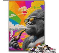 Jigsaw Puzzles for Teenagers 2000 Piece Smoking Chimpanzee Challenging Game Toys Deal As Gifts for The Whole Family for Ages 14+ 70x100cm