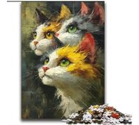 Jigsaw Puzzles for Teenagers 2000 Piece Three Cats Challenging Game Toys Deal As Gifts for The Whole Family for Ages 14+ 70x100cm