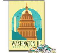 Jigsaw Puzzles for Teenagers 2000 Piece Washington DC,Decompressing Intellectual Educational Toy Is Ideal As Gifts for The Whole Family 70x100cm