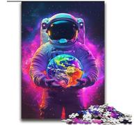 Jigsaw Puzzles for Teenagers 2000 Pieces Astronaut Holding The Earth,Help The Brain Exercise Addictive Toys to Cultivate Patience Perfect Decoration 70X100cm