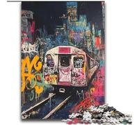 Jigsaw Puzzles for Teenagers 2000 Pieces Basquiat-style Train Family Game Stress Reliever Difficult Challenge Suitable for Couples 70x100cm