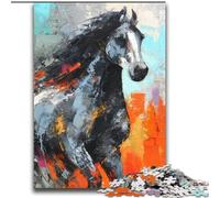 Jigsaw Puzzles for Teenagers 2000 Pieces Black Golden Horse Help The Brain Exercise Addictive Toys to Cultivate Patience Perfect Decoration 70x100cm