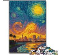 Jigsaw Puzzles for Teenagers 2000 Pieces City Under The Night Sky Help The Brain Exercise Addictive Toys to Cultivate Patience Perfect Decoration 70x100cm