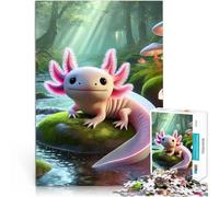 Jigsaw Puzzles for teenagers 2000 Pieces Cute Axolotl in Forest Denkspiel eignet sich ideal als Geschenk für die ganze Familie70x100cm