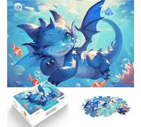 Jigsaw Puzzles for teenagers 2000 Pieces Cute Blue Dragon Underwater Lernspiele Die Liebe zwischen Paaren stärken70x100cm