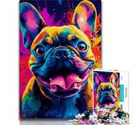Jigsaw Puzzles for Teenagers 2000 Pieces Happy Bulldog,for Educational Game Challenge Toy Deal As Gifts for The Whole Family 70x100cm